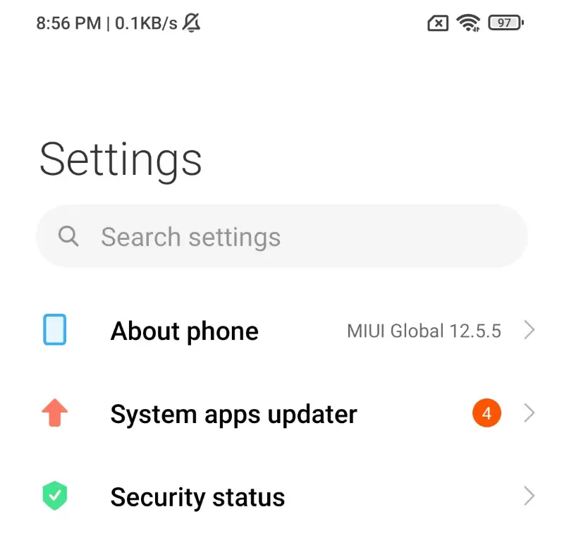Xiaomi MIUI Settings