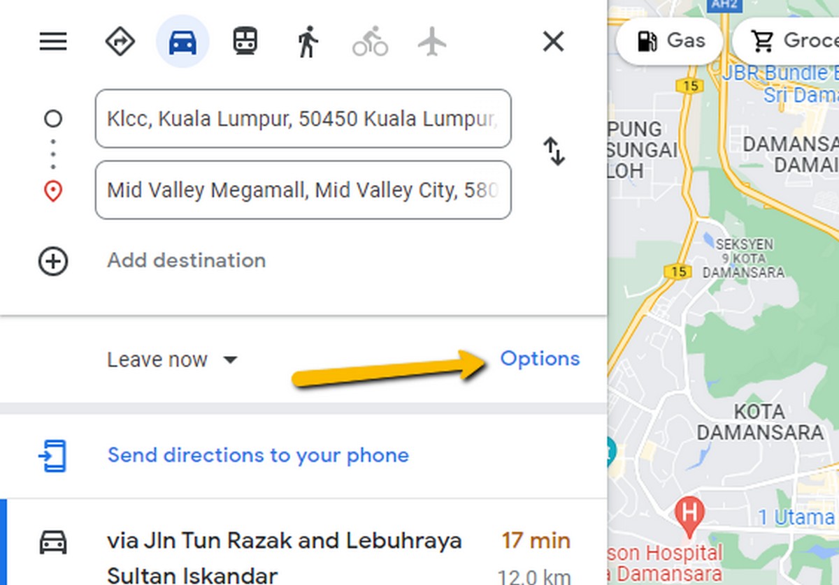 how to avoid tolls google maps 3
