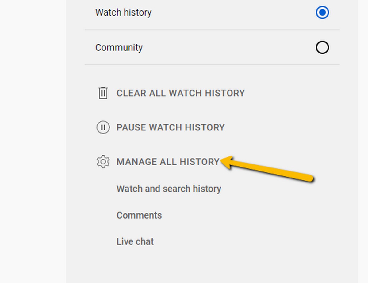 how to clear youtube history 4