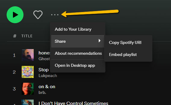 Cara membagikan daftar putar Spotify