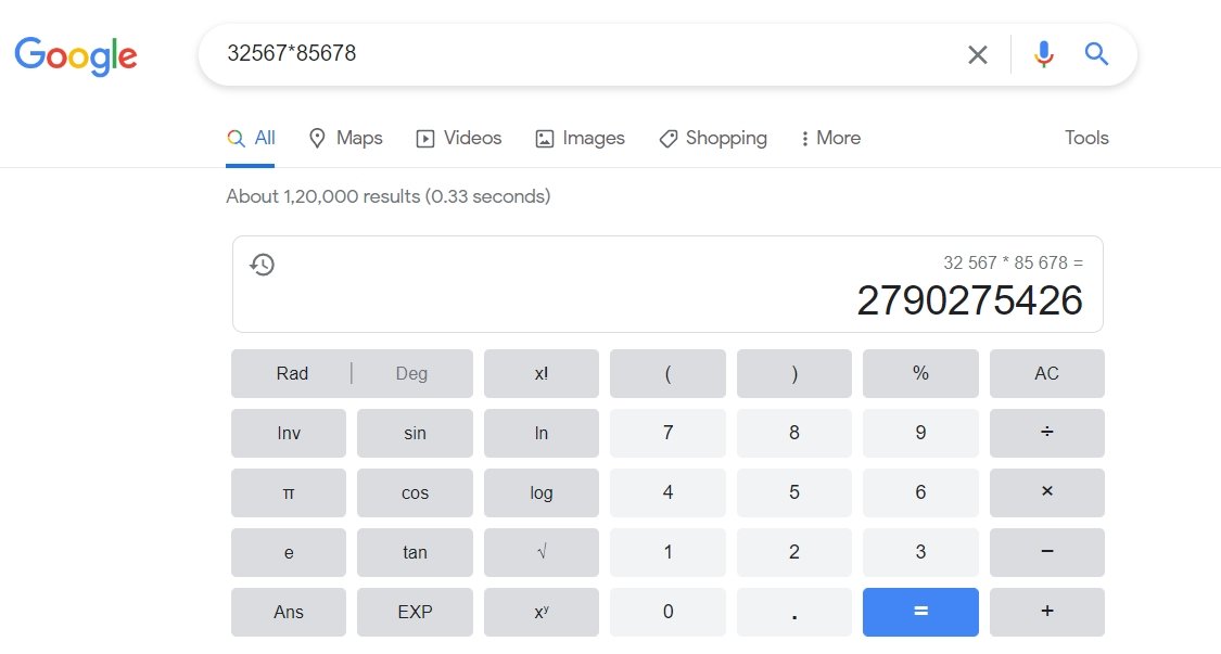 Google Search Calculator