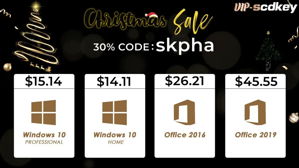 Christmas Offers : VIP-SCDkey Genuine lifetime Windows 10 for $14,Office  for $26！ – Phandroid