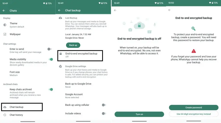 WhatsApp Chat Cloud Backup Encrypted