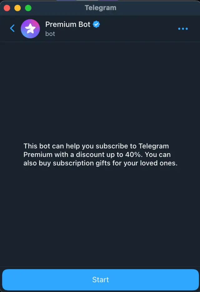 This bot can help you subscribe to telegram premium with a discount up to 40%. You can also buy subscription gifts for your loved ones.