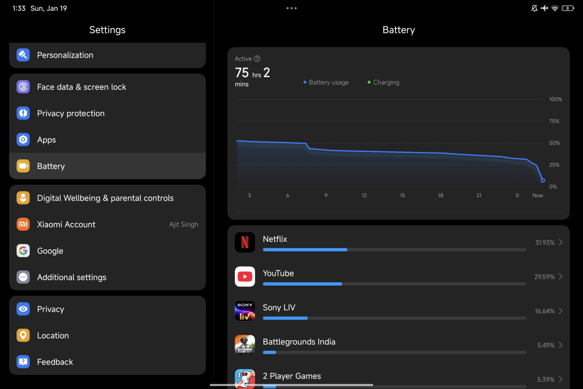 Xiaomi Pad 7 Battery